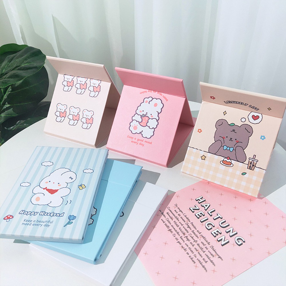 Gương Trang Điểm Để Bàn Thiết Kế Hoạt Hình Dễ Thương Có Thể Gấp Gọn Tiện Dụng