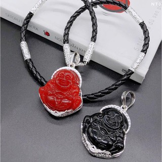 DÂY CHUYỀN MẶT PHẬT BỌC BẠC CAO CẤP CHO NAM - DÂY DA BỌC BẠC