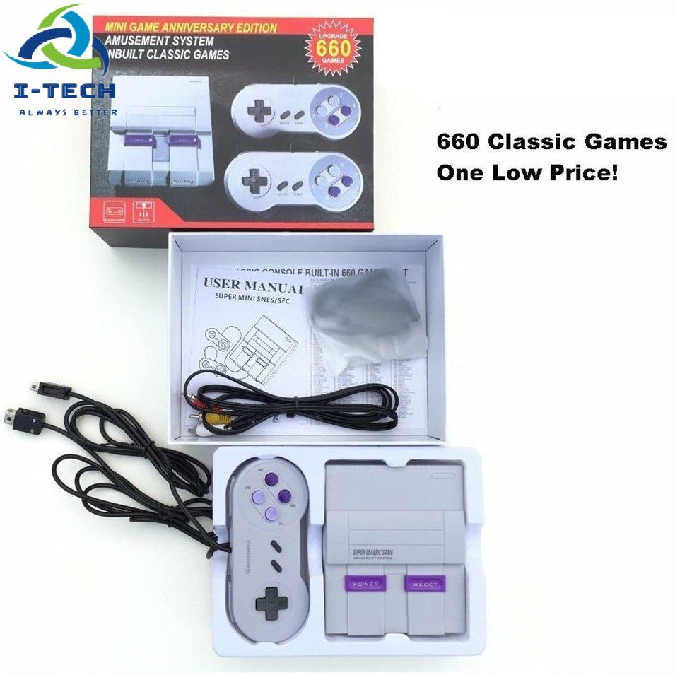 ⚡Promotion⚡Snes Nes Super Classic Tv Game Consoles 16-Bit Video Game Console Built-In 660 Classic Games Console