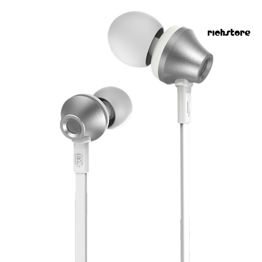 EJ_Remax RM-610D 3.5mm Flat Wire Stereo Headsets In-Ear Earphone with Microphone