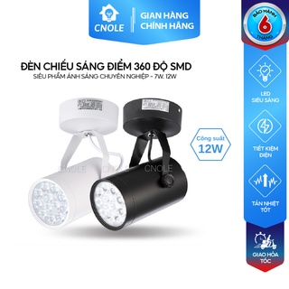 Đèn led trang trí rọi ray 12W CNOLE SMD đèn rọi tranh soi tranh rọi bể cá vỏ đen - trắng ánh sáng vàng - trắng