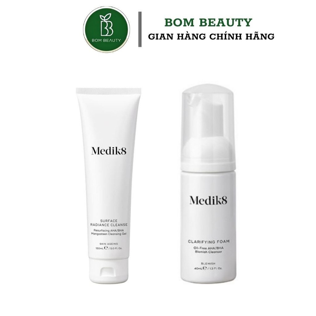 [Mã COS1904 giảm 8% đơn 300K] Sữa rửa mặt có chứa AHA/BHA Medik8 và SRM DẠNG BỌT CHO DA NHẠY CẢM MEDIK8 GENTLE CLEASE