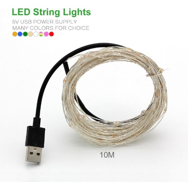 Dây Đèn LED Đom Đóm Fairy Light 5/10M Dùng Cổng USB