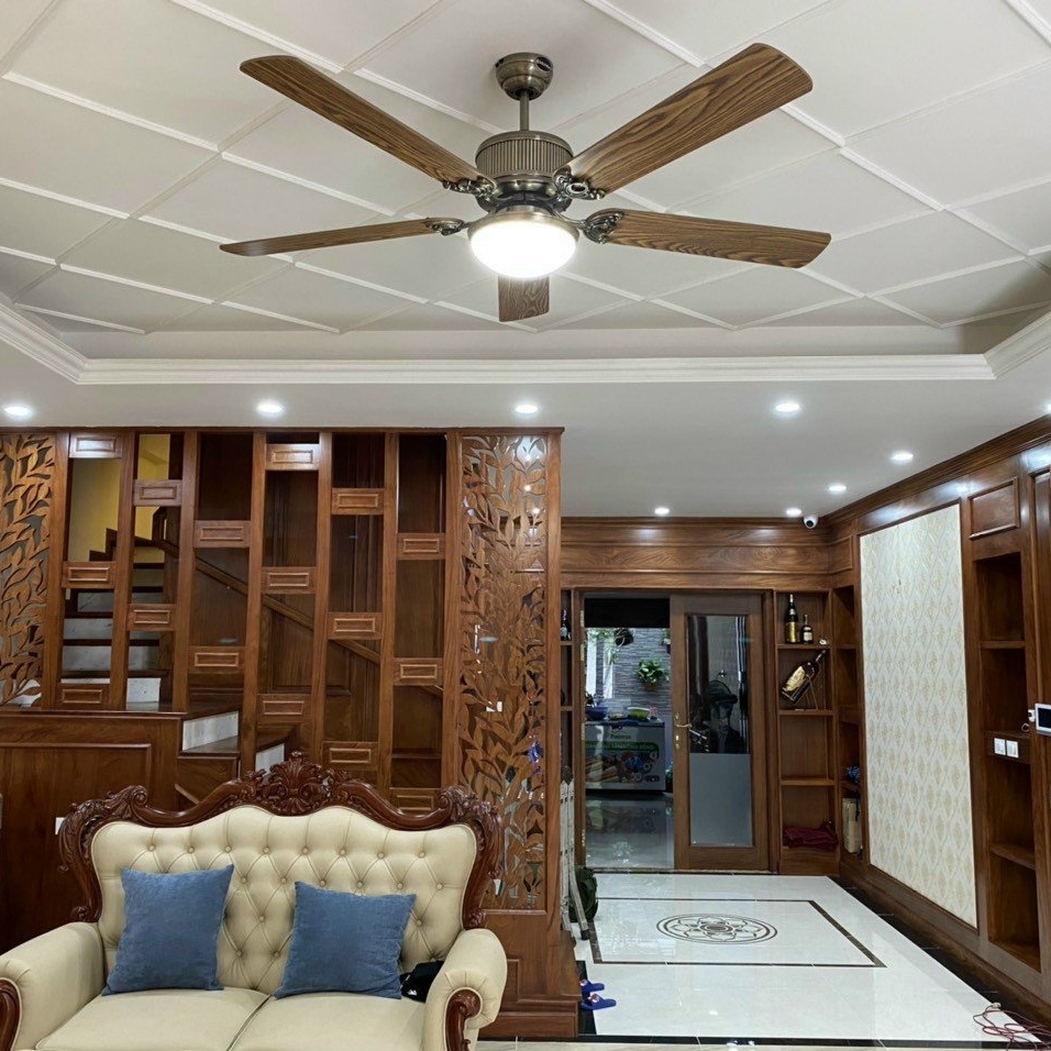 Quạt Trần Đèn 5 Cánh Có Điều Khiển từ xa,Động Cơ DC 6 Tốc Độ Gió,M120 Đèn Led Sáng 3 Chế Độ sáng,Bảo Hành 5 Năm