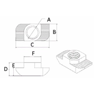 Đai ốc chữ T nhôm định hình 30