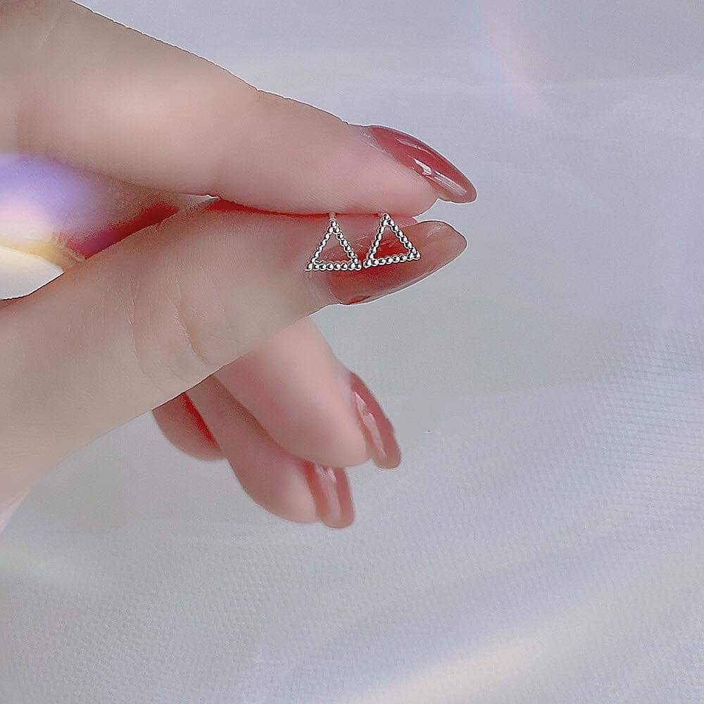 Khuyên tai bạc khuyên hình học đơn giản Van Jewelry V10071