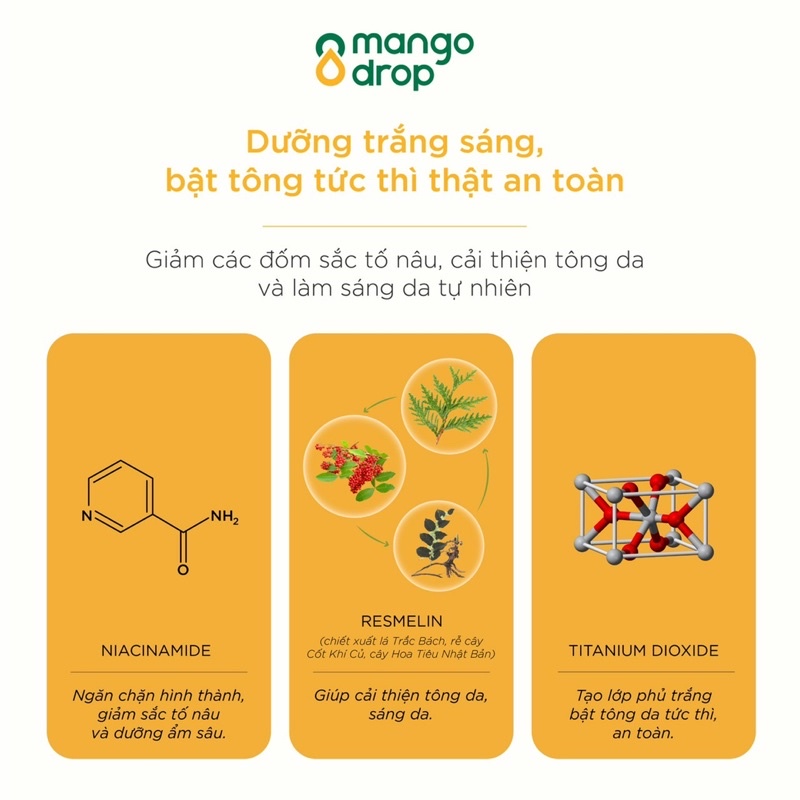 Kem dưỡng da body Mango Drop 200ml, nâng tông, làm đều màu và trắng da, không bết, hương xoài tự nhiên, dễ chịu