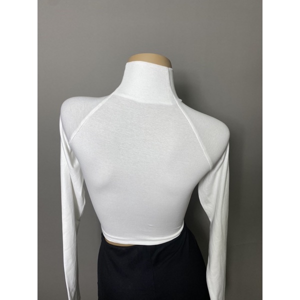 Áo croptop cổ lọ tay dài DUDULAN Áo thun dài tay cổ lọ chất cotton | BigBuy360 - bigbuy360.vn