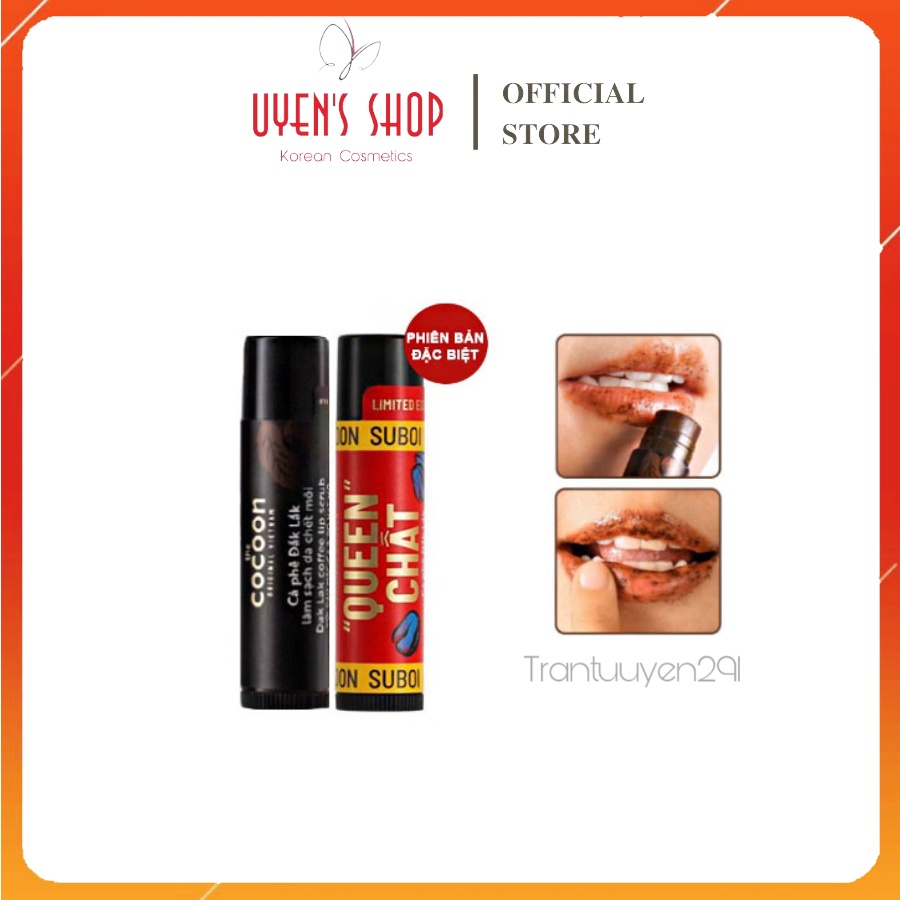(CHÍNH HÃNG) Tẩy Tế Bào Chết Môi Cocoon Dak Lak Coffee Lip Scrub 5g