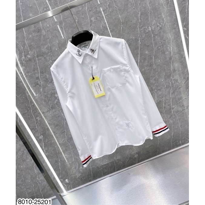 [Ảnh Thật] Áo Sơ Mi Thom Browne Cổ Thêu Hình Cao Cấp - Áo Sơ Mi Nam Thom browne Thêu Sticker