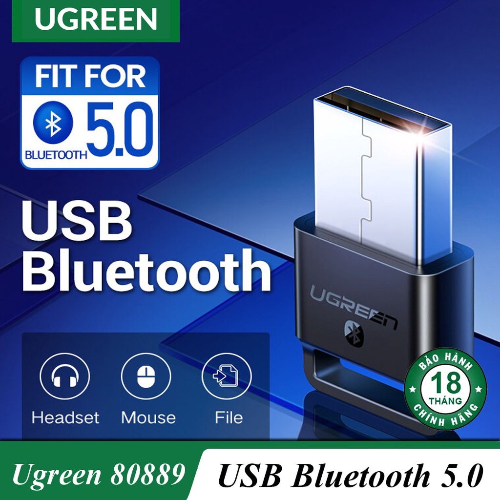 USB Bluetooth 5.0 Dành Cho Laptop, PC Cao Cấp UGREEN US192 CM390 Chính Hãng