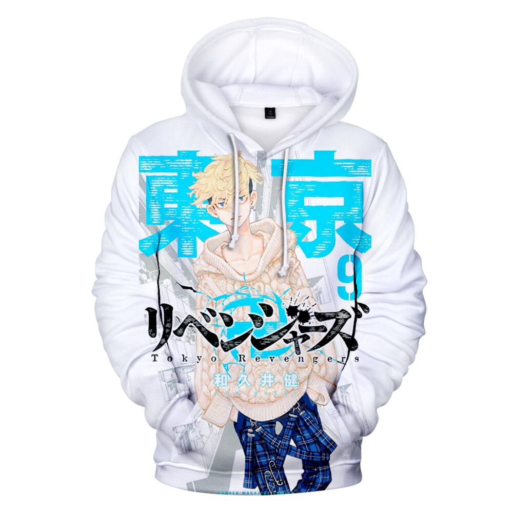 Áo Hoodie Tay Dài In Hình Truyện Tranh Tokyo Revengers 3d Phong Cách Harajuku Nhật Bản Cho Bé