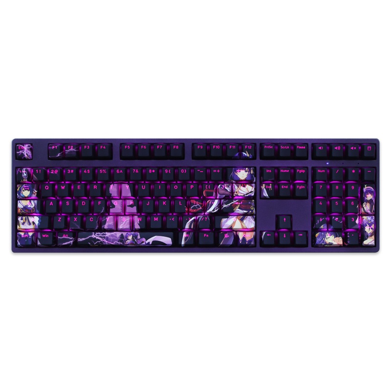 Raiden Shogun Keycaps Cherry Profile Truyền ánh sáng Genshin Impact Beelzebul Anime PBT Dye Sub Bàn phím cơ học Keycap