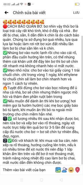 10kg bơ 034 Lâm Đồng loại to