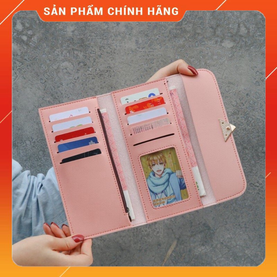 PHỤ KIỆN SỐ 1 Ví nữ dài cầm tay nắp gập trái tim LINADY BAG's , Ví nữ đẹp 5 màu kích thước 19x9x1,5cm