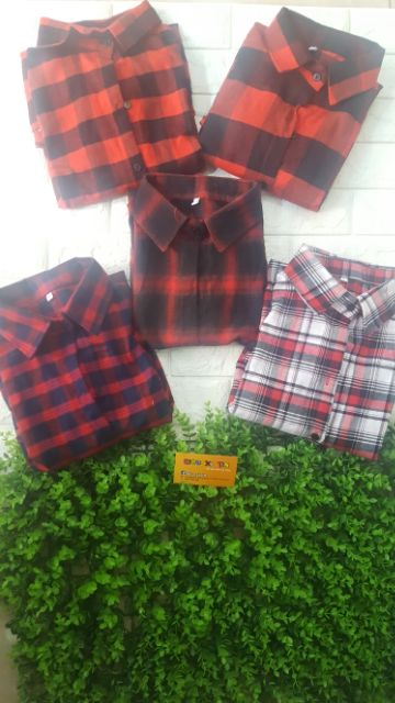 Sơmi caro đỏ đen ô 5cm, unisex | BigBuy360 - bigbuy360.vn