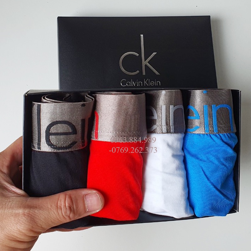 Hộp 4 quần lót nam dạng boxer C.05 chất lượng tuyệt vời cho anh em, cạp bản rộng- ảnh, video shop chụp