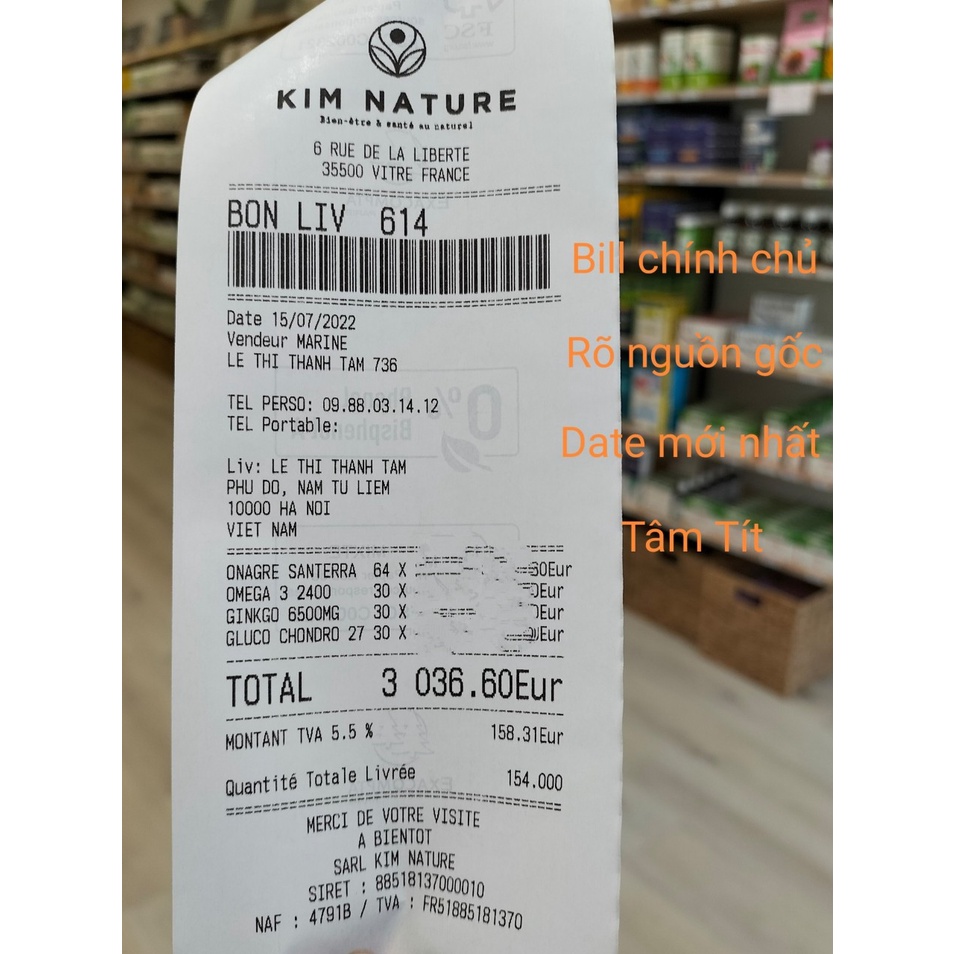 Nghỉ bán sale lỗ  - VIÊN UỐNG BỔ XƯƠNG KHỚP GLUCO CHONDRO 2700 PHÁP HỘP 60v