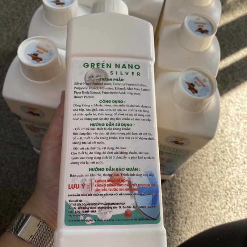 Dung Dịch Nano Bạc Khử Khuẩn Khử Mùi Ô Tô Phòng Ở Chuyên Dùng Cho Máy Xông Phun Khói Can 1L