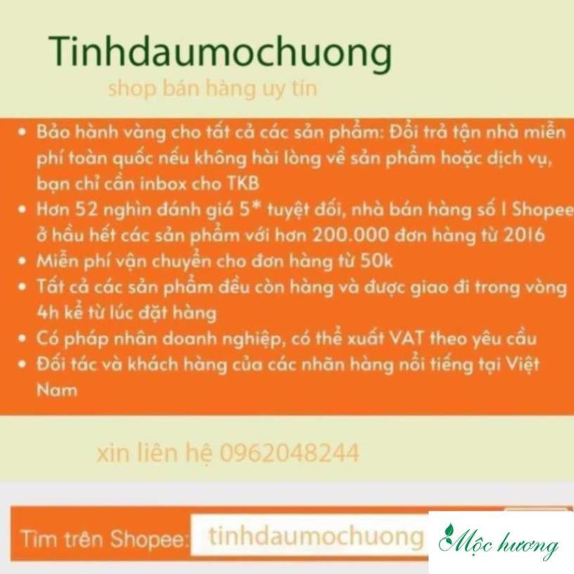 Tinh dầu Bạc Hà Mộc Hương nguyên chất có kiệm định, tinh dầu đuổi muỗi