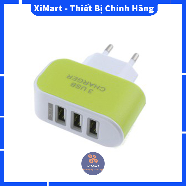 [HOT] Củ sạc điện thoại 3 cổng USB tiện lợi nhiều màu, bảo hành 3 tháng, lỗi 1 đổi 1 - XiMart