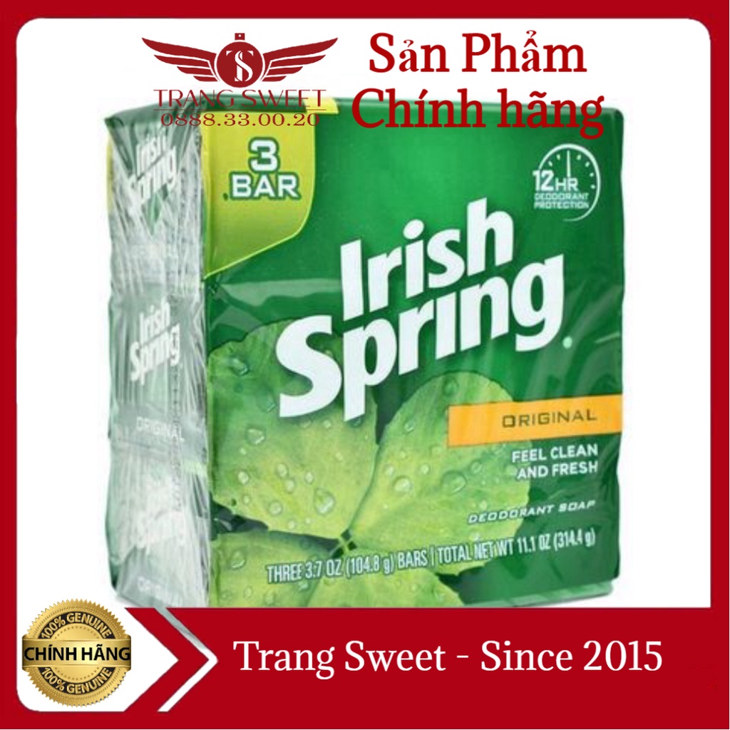 (Authentic - Ảnh thật) (Hàng Mỹ) Xà bông cục Irish Spring Original 104.8g