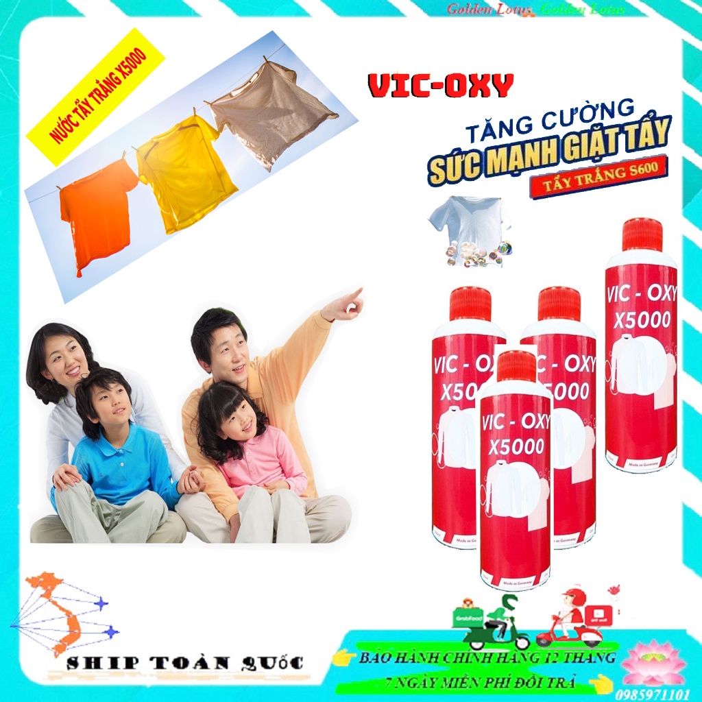Nước tẩy trắng, tẩy mốc, chất tẩy rửa vết ố quần áo đa năng X5000, Không làm hư hại đến hất vải đến thần kỳ