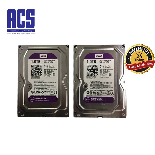[ TẶNG DAY SATA] Ổ Cứng Western Digital WD Purple Tím WD10PURX 1TB- Bảo Hành 24 Tháng | BigBuy360 - bigbuy360.vn