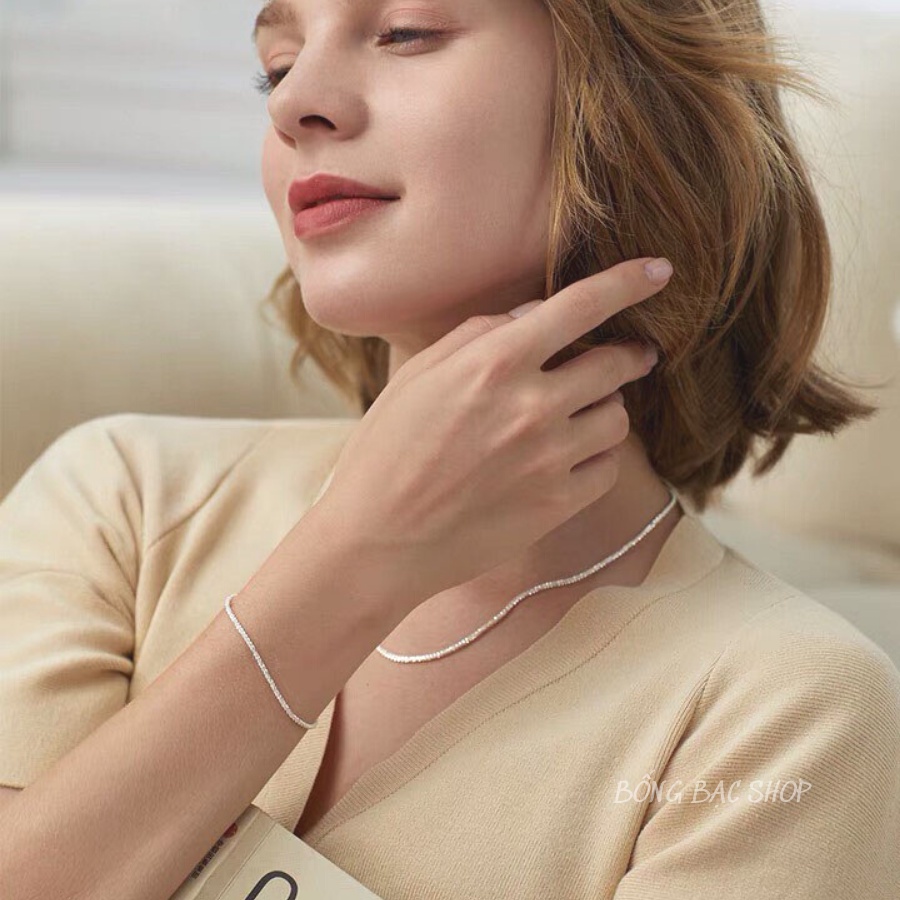 Dây chuyền bạc nữ DL0.01 mẫu trơn kiểu dáng bacsic, vòng cổ nữ bạc 925 hàng thiết kế Bống Bạc