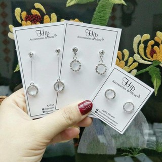 Bông tai đính đá lấp lánh đủ hình