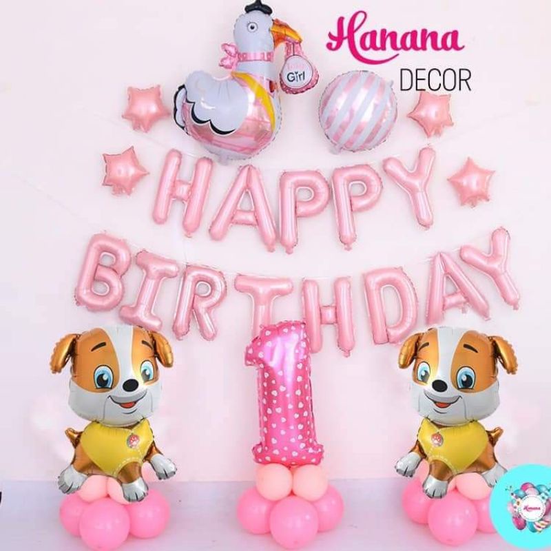 Bong Bóng Hình Cún Màu Vàng