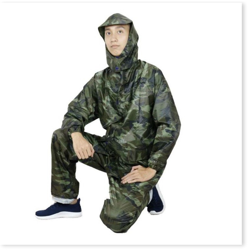 Áo mưa 💓FREESHIP💓 Bộ quần áo đi mưa hình lính vải dù siêu bền, chất liệu vải cao cấp  6118