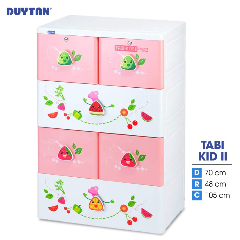 Tủ nhựa Duy Tân TABI KID II 4 tầng 6 ngăn - Nhiều hoa văn