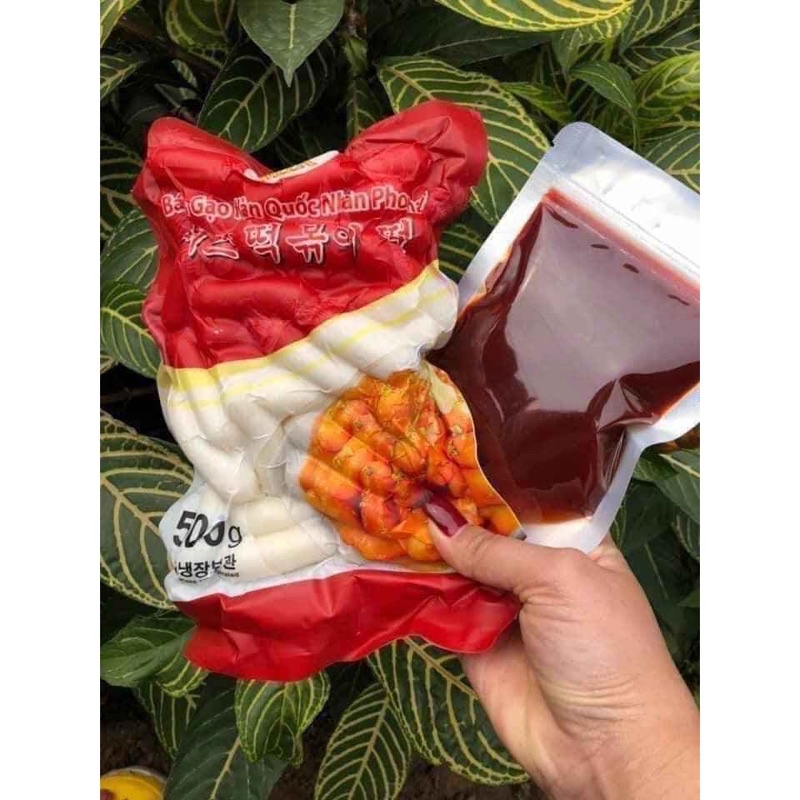 Combo 500G TOKBOKKI NHÂN PHOMAI KÈM SỐT NẤU LOẠI NGON NHẤT 100gr - Bánh gạo hàn quốc nhân phô mai (Giao hàng hà nội)