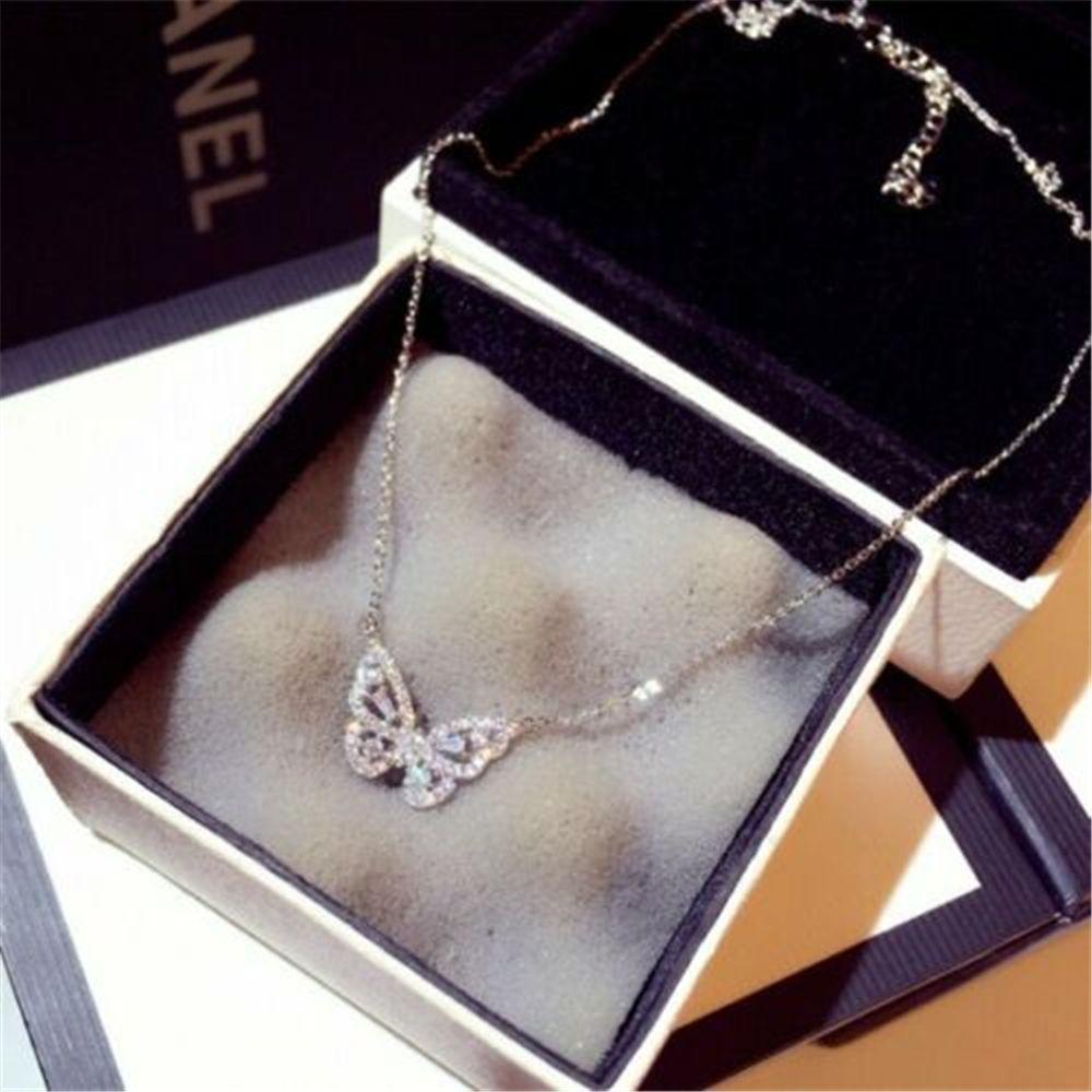 BEAUTY Vòng cổ Mặt Bướm Đính Đá Thời Trang Lãng Mạn