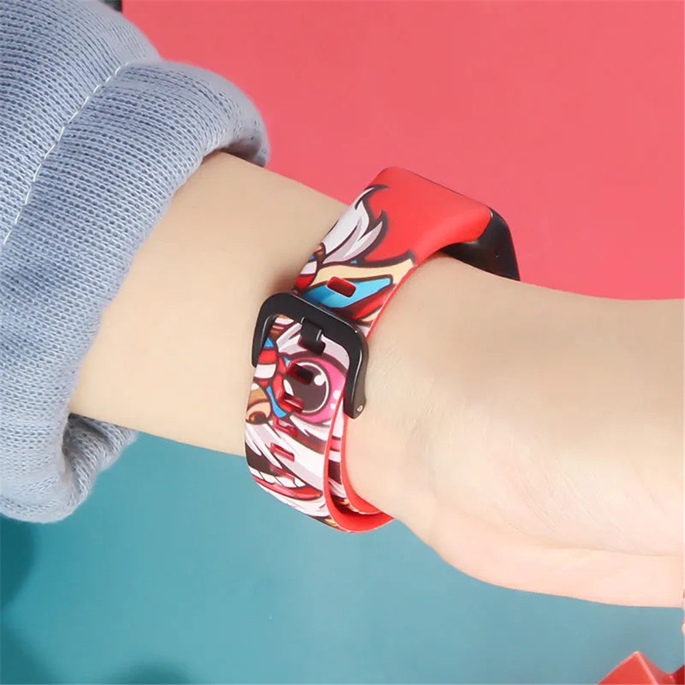 Dây đeo đồng hồ thông minh bằng silicon in họa tiết thời trang thay thế cho huawei band 6/honor band 6