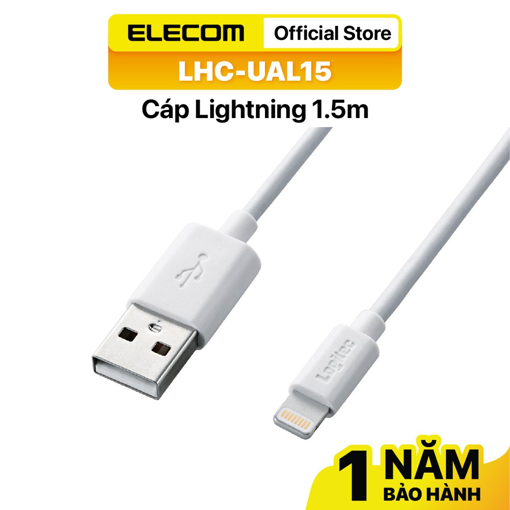 Cáp Lightning Elecom LHC-UAL05  LHC-UAL10 LHC-UAL15 LHC-UAL20 HÀNG CHÍNH HÃNG