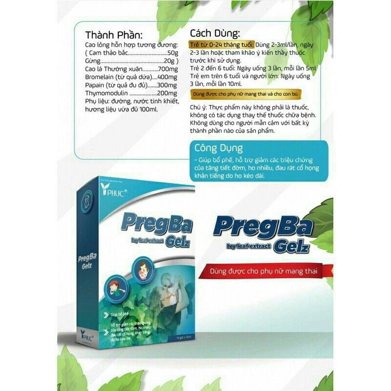 SIRO HO THẢO DƯỢC PREGBA GEL