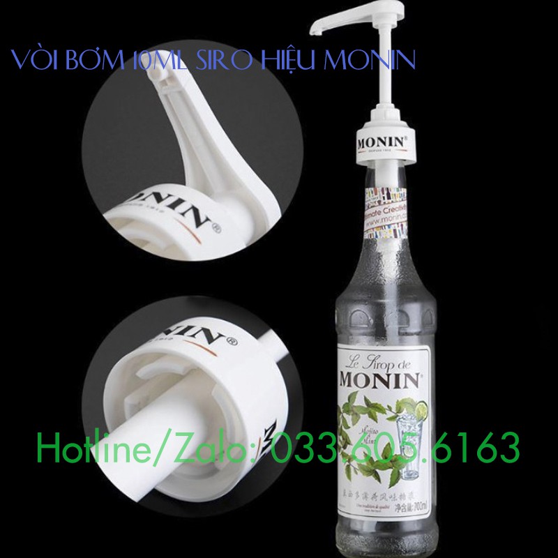 Vòi bơm sirô Monin - Pump Syrup Monin 10ml tương thích với chai siro Monin, Torani, Maulin, Giffard, Teisseire