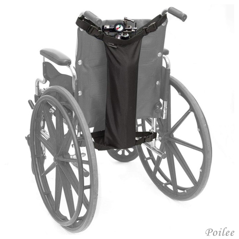 Oxygen Cylinder Bag for Wheelchairs with Buckles, Fits Any Wheelchair, Black, Heavy Duty