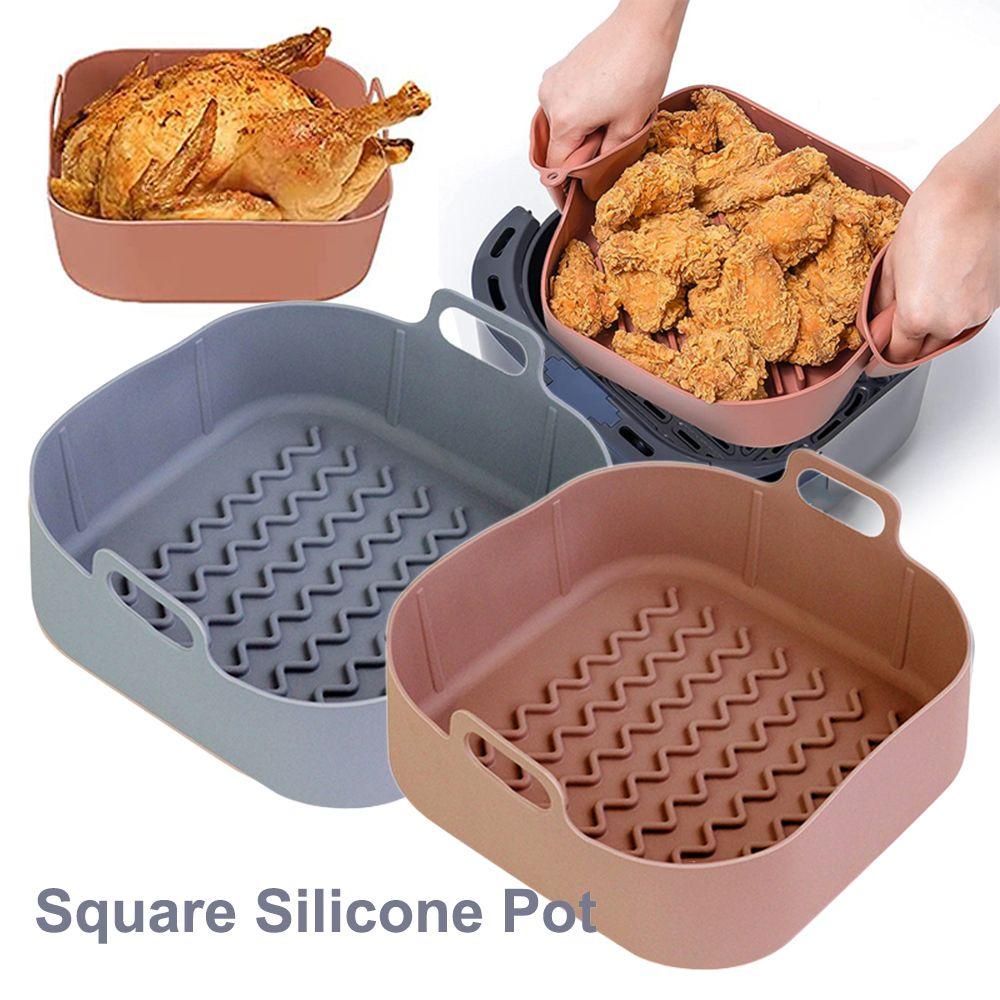 Rổ Nướng Bánh Pizza Hình Vuông Bằng Silicone Tái Sử Dụng Được