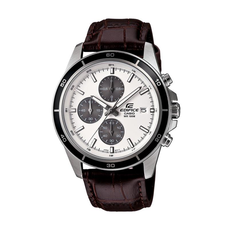 Đồng hồ nam dây da thể thao chính hãng Casio Edifce EFR 526L-7AV Mặt trắng chống nước 100 mét Bảo hành 1 năm Hyma watch