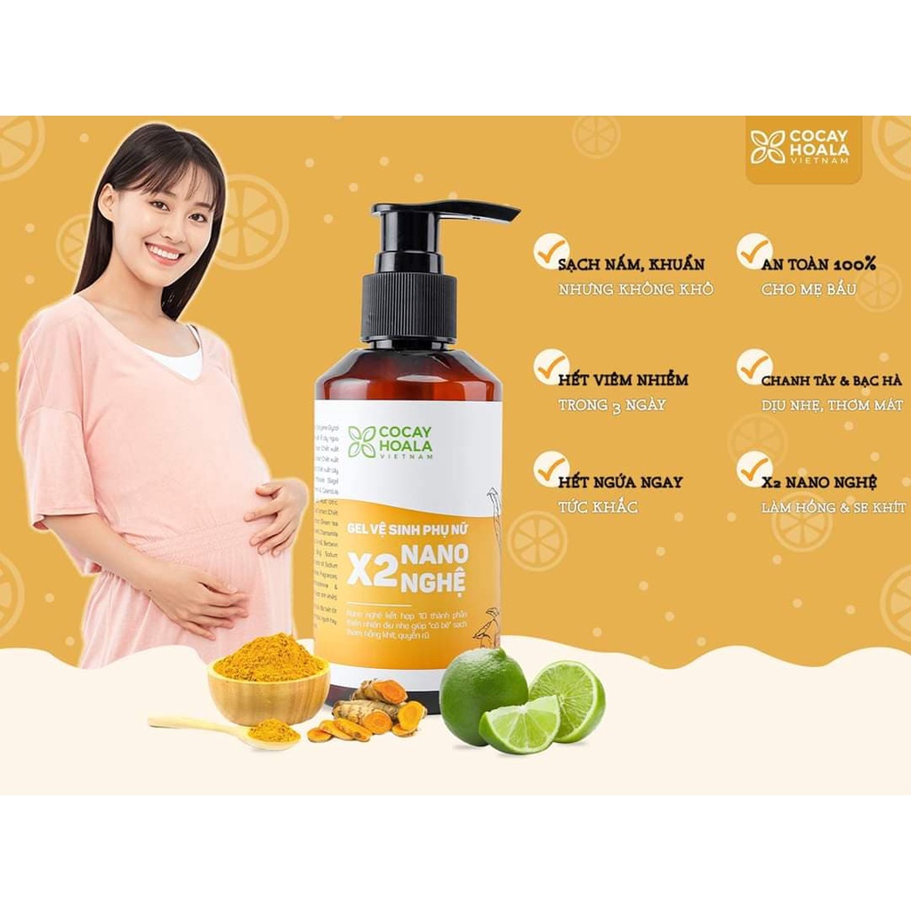 Dung Dịch VSPN X2 Nano Nghệ, chai  lớn 150ml_Cỏ Cây Hoa Lá