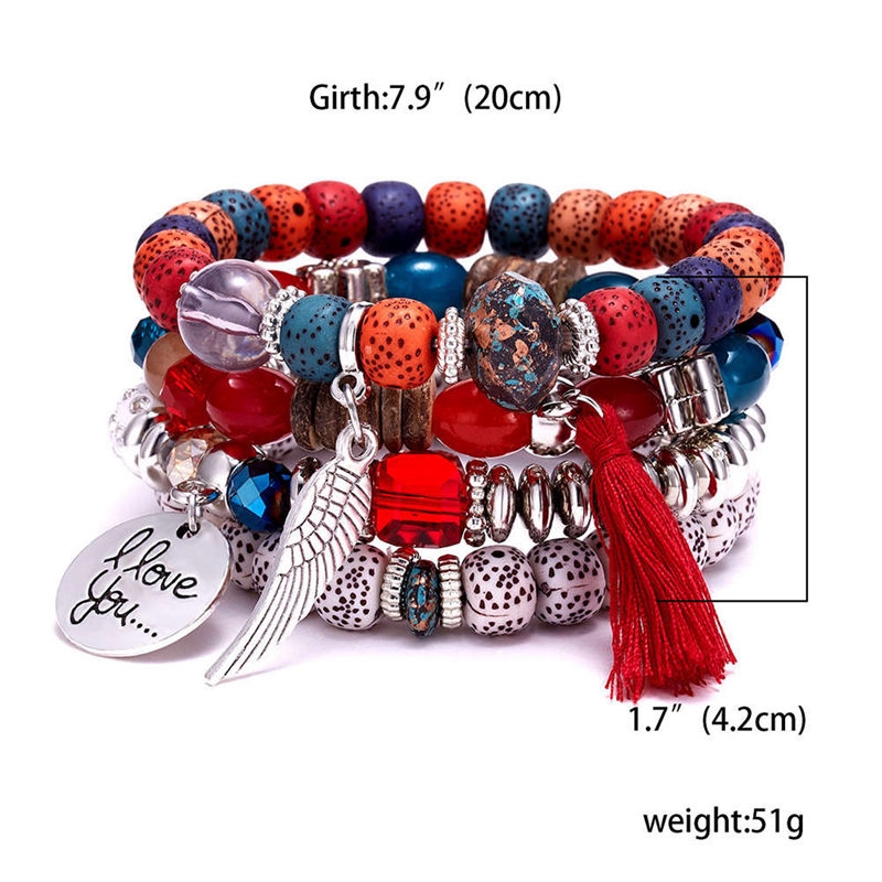 Set 4 Vòng Tay Chuỗi Hạt Đá Tự Nhiên