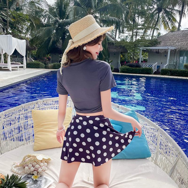 Swimsuit Dress Style Split Two Piece Conservative Small Breasts Set StudentinsSkin Slim Girl Spa Swimwear | BigBuy360 - bigbuy360.vn