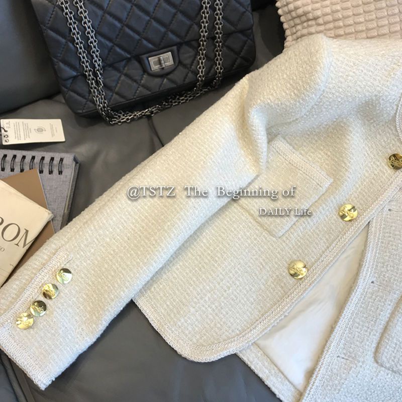 Áo khoác ngắn vải tuýt xinh xắn thời trang xuân thu phiên bản Hàn Quốc cho nữ