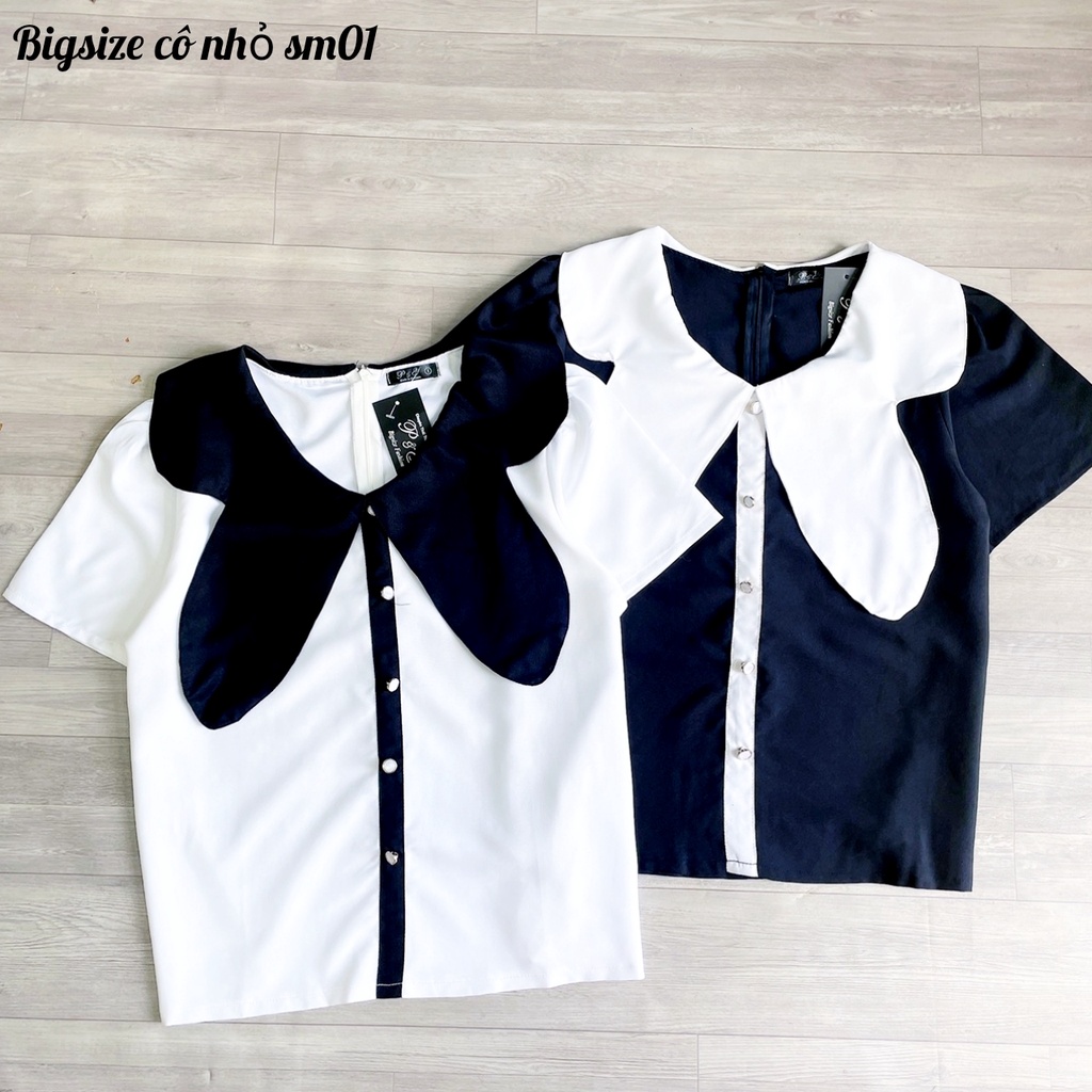Áo Sơ Mi Kiểu Bigsize Công Sở Phom Lửng ,Đi Học ,ĐI Chơi,Đi Làm Dễ Thương MÃ SM01