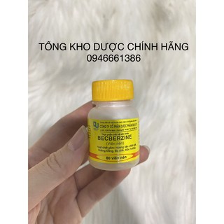 BECBERZINE viên hương liên lọ 80 viên - Giảm triệu chứng rối loạn tiêu hoá, đau bụng, tiêu chảy