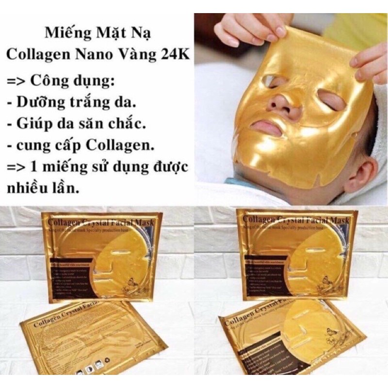 [Dùng Nhiều Lần]  Mặt Nạ Vàng Collagen Dưỡng Trắng, Cấp Ẩm Cho Da 🇹🇭