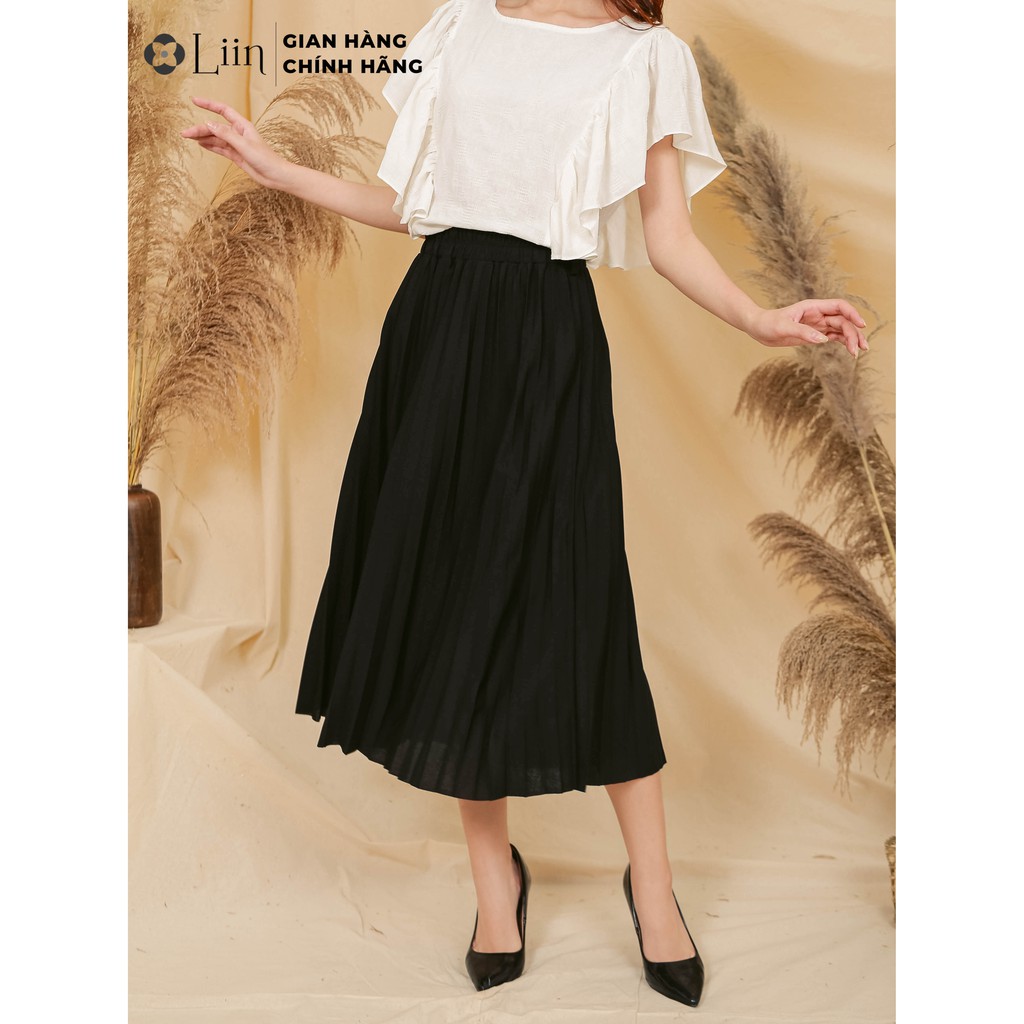 Chân váy xếp li kèm đai Linbi đủ màu, đủ size, thiết kế dáng dài, dễ phối đồ Liin clothing J4151 | BigBuy360 - bigbuy360.vn